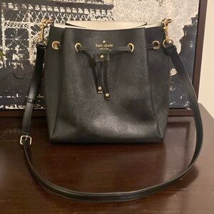 Authentic Kate Spade Leather Bucket Drawstring Handbag